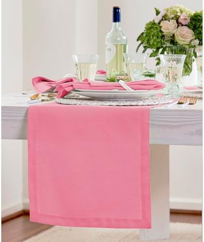 Solino Home 100% Pure Linen Table Runner Pink Carnation, Fete 14 x 108 in - Image 2