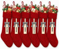 houscly 18 Inch Personalized Knitted Christmas Stockings, 6 Pack All Red by houscly