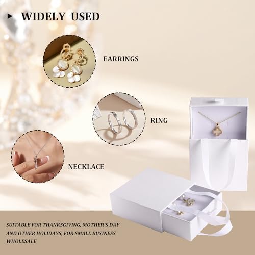 40 pcs paper boxes 9 x 9×3.5 cm white luxury gift storage, jewelry gift storage box for earrings necklaces bracelets rings - Image 4