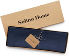 Solino Home 100% Pure Linen Placemats Navy Hemstitch, 14 x 19 in, Set of 6 - Image 4