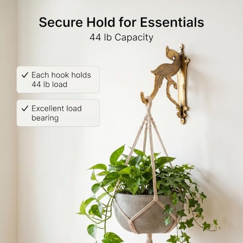 Indian Shelf Brass Peacock Plant Hanger Hook for Baskets and Lanterns - Image 5