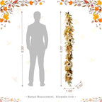 Glitzhome Fall Maple Leaf Garland - 6FT Artificial Sunflower Pumpkin Autumn Garland Decoration for Wedding Party Thanksgiving Dinner Fireplace Door Frame Doorway Backdrop Decor - Image 4