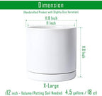 D'vine Dev 12 Inch Ceramic Planter Pot, White, 94-O-F-1 - Image 3