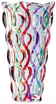 Hand Painted Colorful Vase 11" Tall,Flower Vase Decor for Home Dining Table Living Room,Office Wedding Holiday Party,Handmade Decorative Flower Vase (Colorful) by Unknown