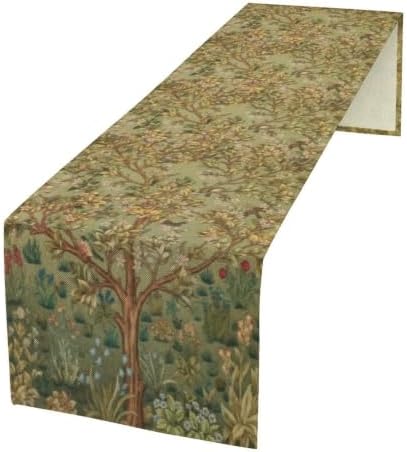 Tree of Life Table Runner, Boho Style Colorful Tree of Life Flower Bird Plant Pattern Print for Home Kitchen Table Decor Dining Coffee Room Party Decor 13x120in by Unknown