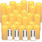 YOROXRG 24 Pack Christmas Decoration Flickering Flameless Candles, Battery Operated Candles,LED Candles for Home Decor,Wedding,Halloween,Birthday,Valentine'sDay (D2.2 xH 5" 6" 7" Ivory) by YOROXRG