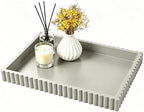 Decorative Tray for Coffee Table Decor, 14" x 10" Rectangular Wooden Coffee Table Tray, Modern Decorative Trays for Home Decor, Living Room, Entry, Dining Room (Grey) by Unknown