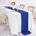 20 Pack Royal Blue Table Runners 10Ft Cheesecloth Table Runner Boho Gauze Cheese Cloth Table Runner Romantic Long Sheer Fabric Table Runners for Wedding Party Bridal Shower - Image 3