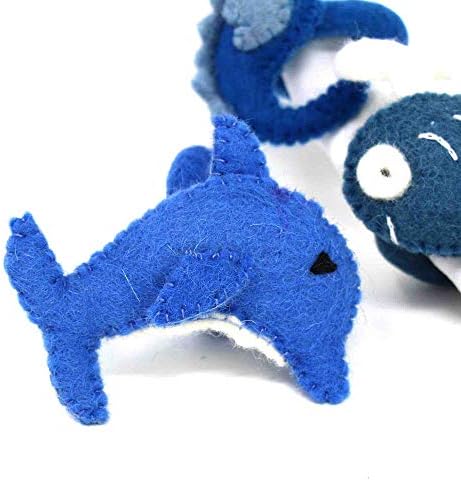 Global Crafts - Handmade Felt Napkin Rings - 4-Pack Nautical Shark, Whale & Seahorse - Image 2