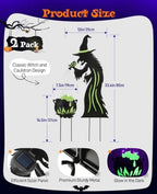 Lewondr 2 Pack Metal Witch Halloween Decorations Outdoor - Image 6