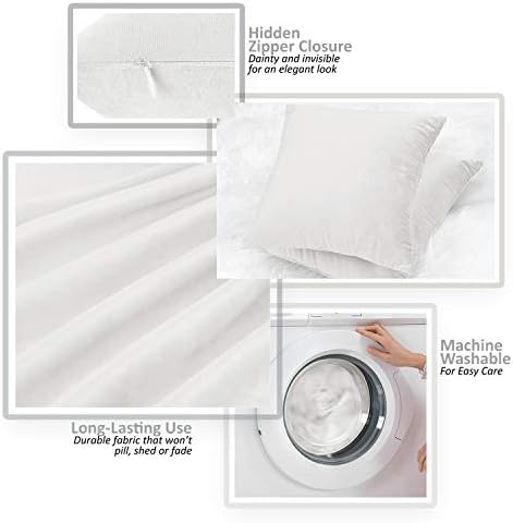 Nestl Throw Pillow Covers, Cozy Velvet Decorative Pillow Cases 24 x 24 Inches, Soft Solid Couch Pillow Covers for Sofa, Bed and Car, Set of 2 - White - Image 3