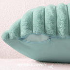 Pallene Faux Fur Decorative Throw Pillow Covers 22x22 Set of 2, Aqua - Image 3