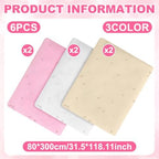 6 Pcs Pearl Tulle Table Runners Bohemian Country Tulle Lace Table Runner 120 Inch 10 Ft White Champagne Pink Lace Fabric for Home Dining Wedding DIY Craft - Image 2