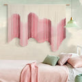 Macrame Wall Hanging Large Pink Dip Dye Boho Home Fiber Wall Art 57"W*39"L by IOWER