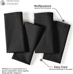 Black Cloth Napkins 18"x18" - Set of 12 - Absorbent, Soft, Durable, Washable, Reusable 100% Cotton - Hemstitch Mitered Edges - Ideal for Everyday, Parties, Weddings, Formal Dinners - Image 5