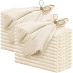 Pesonlook 60 Pcs Natural Cotton Linen Napkins with Fringe, 16x16 Inches by Pesonlook