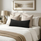 MIULEE Decorative Linen Lumbar Pillow Cover 14x36 Inch Black - Image 3
