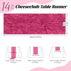 14 Pack Hot Pink Cheesecloth Table Runner 17x108 Inch Semi Sheer Boho Gauze Cheese Cloth Fabric Table Runners, for Wedding Party Baby Shower Birthday Home Decor Garden Farmhouse - Image 2