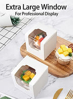 Happyhiram 200 Pack Individual Cupcake Boxes with Inserts & Window, White - Image 6