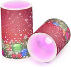ALAZA Christmas Tree Decoration and Snowflakes Red Flickering Flameless Candles Battery Operated with Remote Timer,Tea Light Candles LED Pillar Votive Candles Set of 2 for Outdoor Indoor Decorations - Image 2