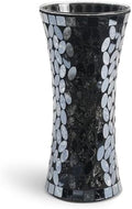 Mosaic Flower Glass Vase, 12 Inch Black Mosaic Vase for Centerpiece by Faticdorr