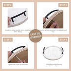 SwallowLiving 18Inch White Wooden Beaded Serving Tray with Handle Decorative Rustic Whitewashed Tray for Coffee Table Farmhouse Round Tray for Kitchen, Living Room and Bedroom - Image 6