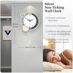 Large Decorative Wall Clock Silent Battery Operated with Pendulum - Image 4