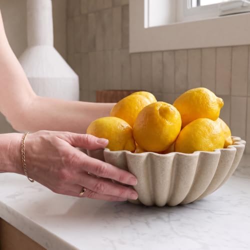 Decorative Marble Fruit Bowl For Kitchen Counter Or Table Decor – Premium Resin Large Key Bowl Elevates Your Modern/Farmhouse Home Decoration, Showcasing Fruit or Seasonal Centerpieces in Style - Image 6