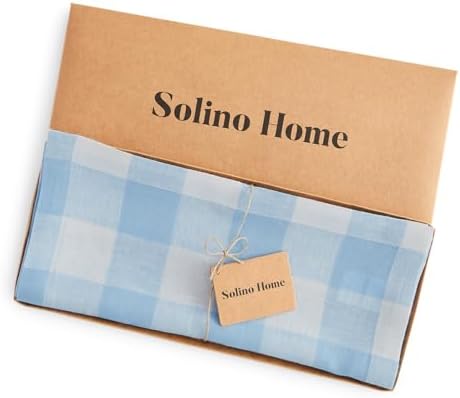 Solino Home 100% Pure Linen Dining Table Runner Blue Bell Check, 14 x 48 in - Image 6