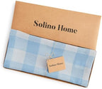 Solino Home 100% Linen Table Runner Blue Bell, Buffalo Check 14 x 108 in - Image 5