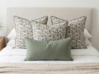 Floral Pillow Covers Teal Blue Set of 2 Pillow Covers 24 x 24 inches Farmhouse Pillow Covers for Couch Bed Bedroom Living Throw Pillow Covers Boho Decorative Pillow for Spring - Image 6
