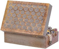 Mela Artisans Scallop Wood Box - Light Burnt Grey, 9x6 in by MelaArtisans