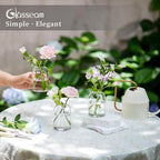 Glasseam Glass Bud Vases for Single Stem Flower, Small Clear Vase Set of 12 - Image 3