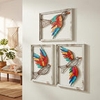 Newinhome Boho Metal Wall Art Birds,Wall Decor Colorful Bird 3 Pieces by Newinhome