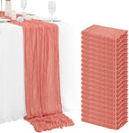 20 Pack Coral Cheesecloth Table Runner 120 Inch 10FT Rustic Boho Gauze Cheese Cloth Table Runner for Wedding Party Baby Shower Thanksgiving Christmas Decoration by Lumaycens