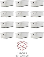 Universal One Lift-Off Lid File Storage Box, Legal, Fiberboard, White, 12/Carton (95221) - Image 3