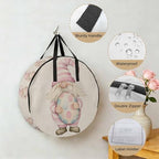 Easter Gnome Round Storage Bag 24 Inch, Pink Blue Egg Watercolor Linen Clothes Storage Container with Handles Heavy Duty Organizer for Comforter, Bedding & Holiday Wreaths - Image 5