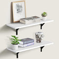 Tectocker-DOU 24" Long Floating Book Shelves for Wall, Heavy Duty, White by Tectocker-DOU