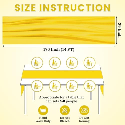 MDS Pack of 12 | Yellow Gold | 14ft Chiffon Table Runner 29x170 Inches Long Romantic Rustic Sheer Gauze Runner for Wedding Bridal Shower Birthday Banquets Engagement Spring Easter Boho Decorations - Image 3