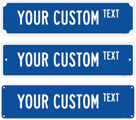 Custom Street Sign, Personalized Novelty Road, Blue Background, Christmas by SigoSigns