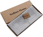 Solino Home 100% Pure Linen Table Runner Soft Grey Hemstitch, 14 x 120 in - Image 5