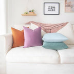 MONDAY MOOSE Decorative Throw Pillow Covers Cushion Cases, Set of 4 Soft Velvet Modern Designs, Mix and Match for Home Decor, Pillow Inserts Not Included (20x20 inch, Purple/Teal) - Image 3