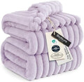 Bedsure Soft Queen Size Blanket for Bed Lavender Fog 90"x90" by BEDSURE