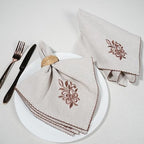 Luxury Embroidered Cloth Napkins – Biscuit Lattice, Set of 6, 18x18 | Elegant Cotton Blend Dinner Napkins with Floral Motif for Holiday Tables, Thanksgiving, Christmas & Formal Dining - Image 2