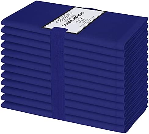 Cotton Clinic Cloth Dinner Napkins - Perfect Everyday Use Table Napkins - Soft Durable Washable - Ideal for Party Wedding Christmas Easter - Set of 12-20x20 inches Navy Blue Napkins by CottonClinic