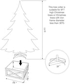Glitzhome Christmas Tree Collar, Farmhouse Rustic 26" L Washed White Wooden Tree Collar Tree Base Cover Christmas Tree Skirt Collar for 9ft Tree - Image 5