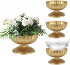 Vintage Gold Compote Vases 8.5" x 5.4" for Wedding Table Centerpieces by AddingEleganceToYourLiving