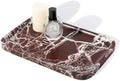 Marble Vanity Tray, 11.8in Stone Bathroom Tray for Countertop, Red Decorative Tray for Dresser Organizer, Luxury Serving Tray for Kitchen, Storage Dish for Kitchen Sink, Perfume, Jewelry Holder by Karibiber
