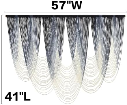 Macrame Wall Hanging Dip-Dyed Navy Blue Boho Wall Art Yarn 57" W*41" L - Image 5