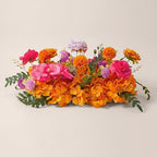 18inch Aisle Flower Garland Centerpieces, Bright Multi-Color Rose with Hydrangea & Chrysanthemum Artificial Flowers, Floral Runner for Wedding Arch, Backdrop, Table Decor, Ceremony Pathway by Unknown